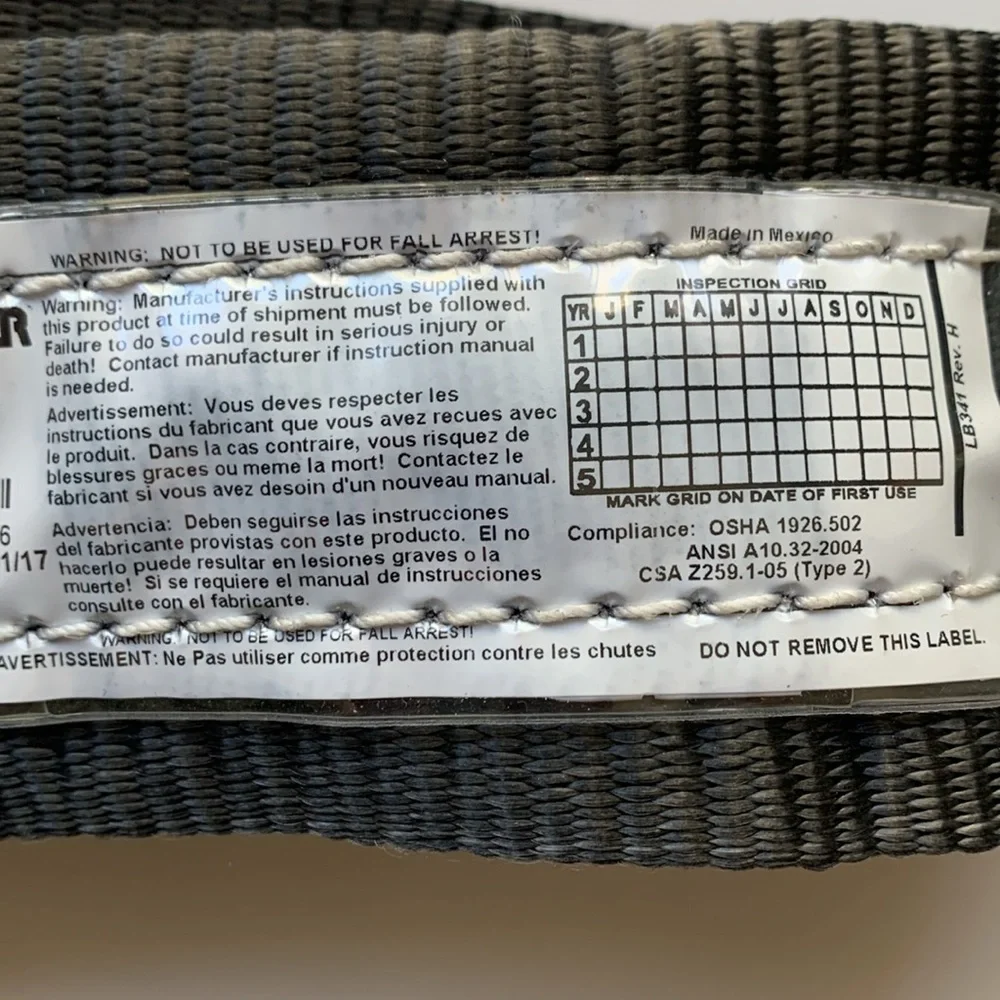 Honeywell Miller model/size 3NA/MBK climbing belt harness